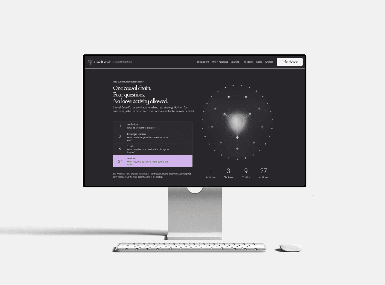 Mockup showing Causa Landing Page