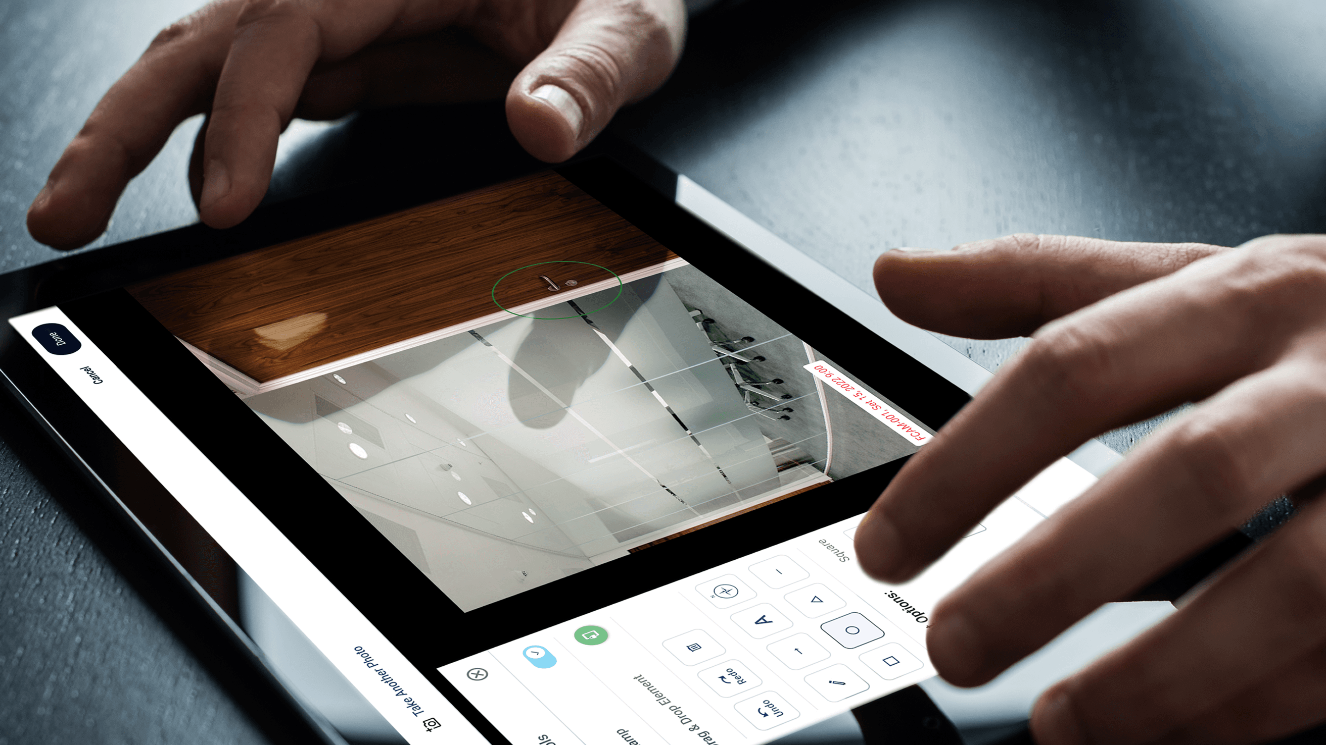 a photo of a man working with the photo editor of the app
