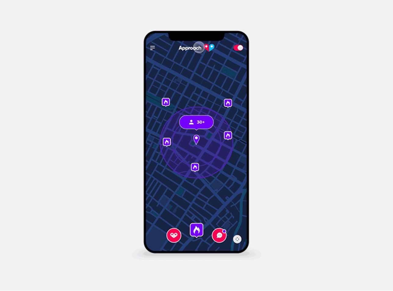 Mockup of the home page of approach