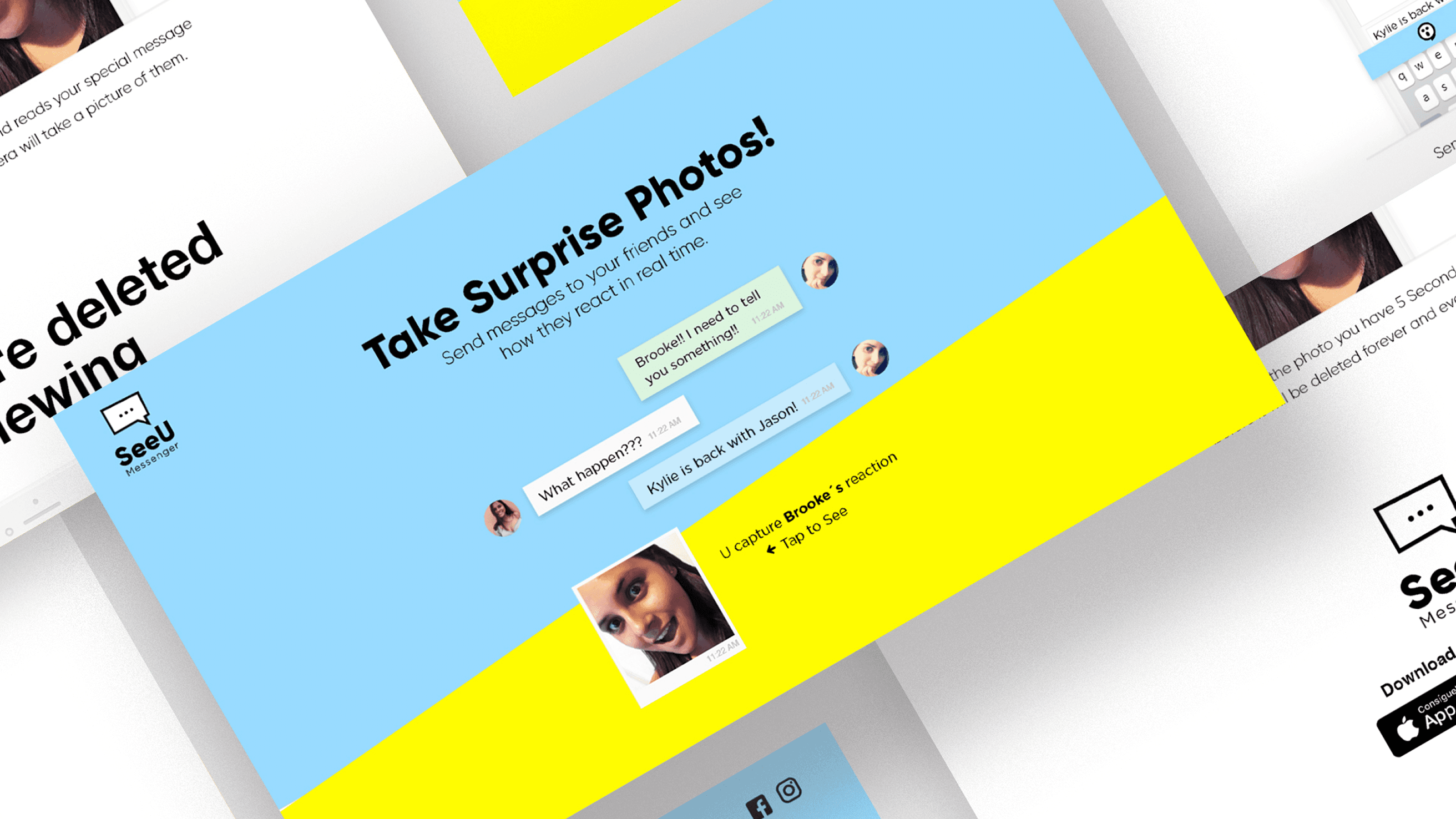 Mockup of the landing page of SeeU
