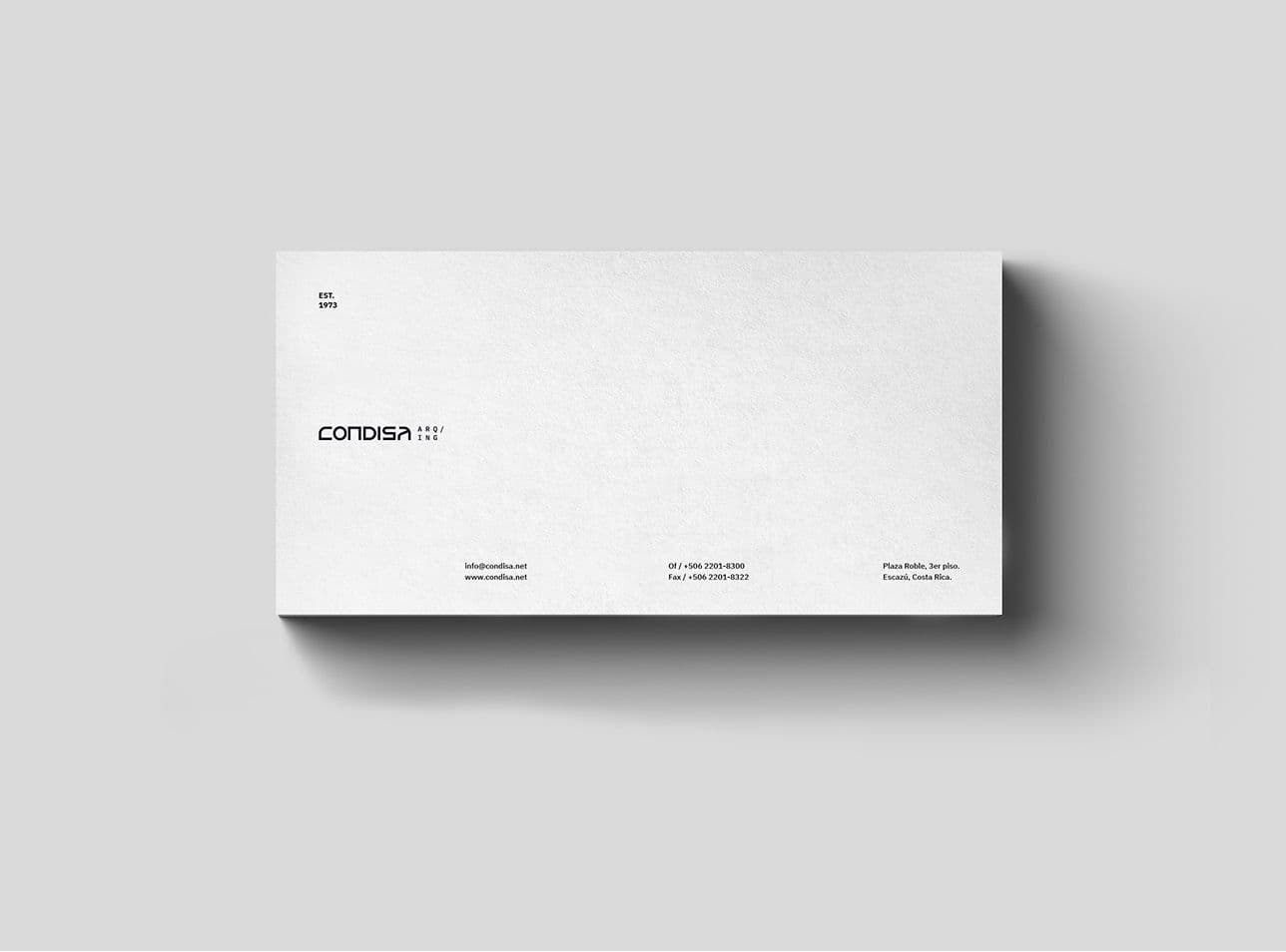 mockup of an envelope with Condisa's info