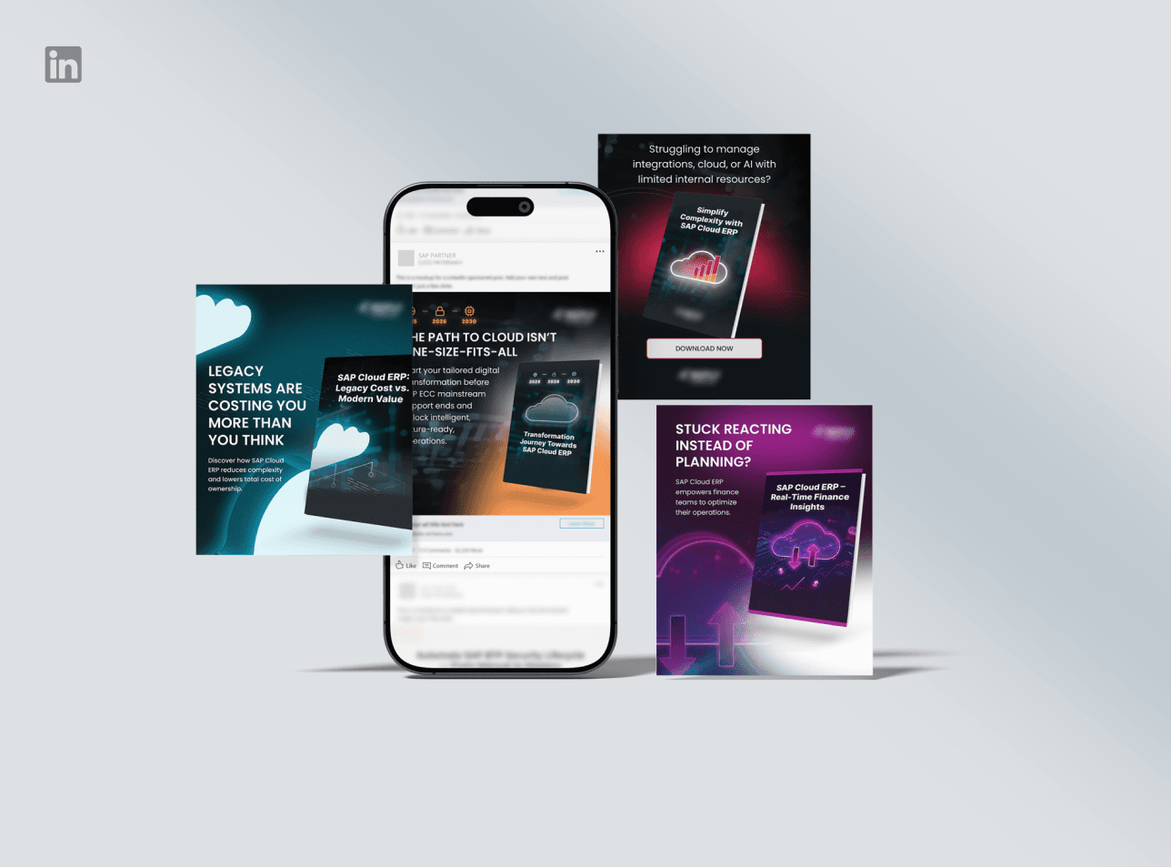 SAP Cloud ERP LinkedIn advertising campaign