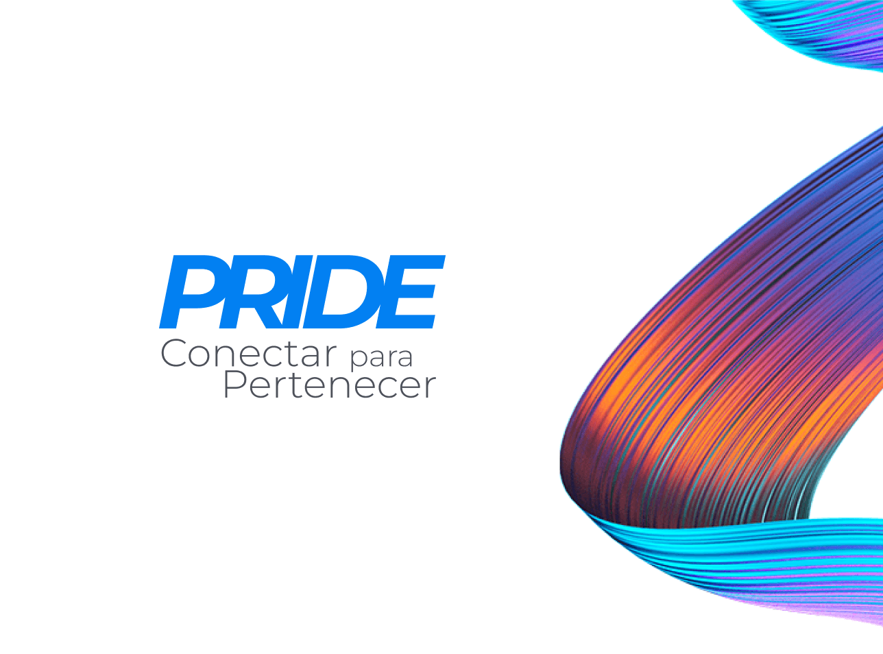 Liberty Pride wordmark and campaign tagline beside a flowing multicolor ribbon on white.