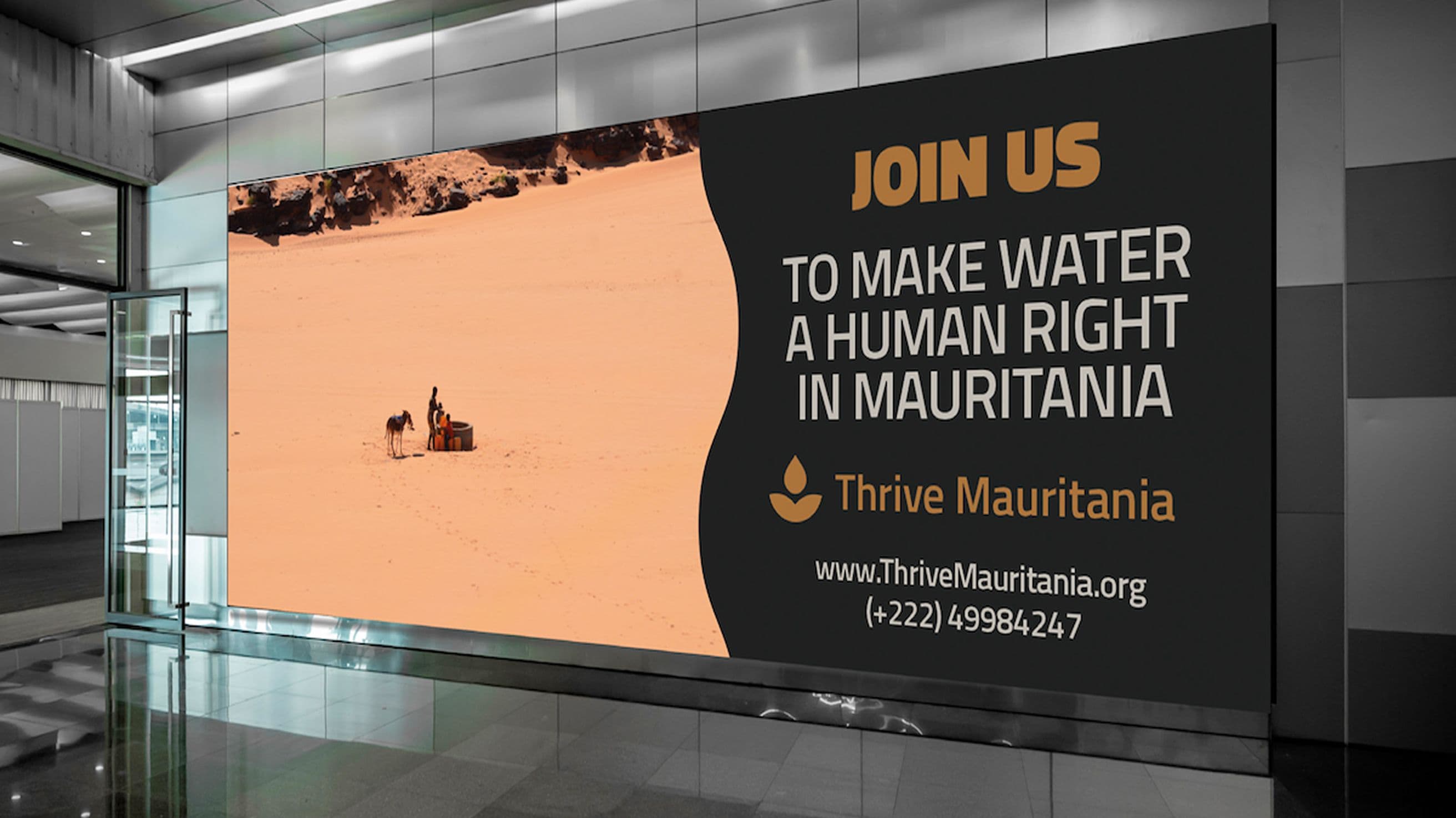a mockup showing a billboard display on the city to attract donators