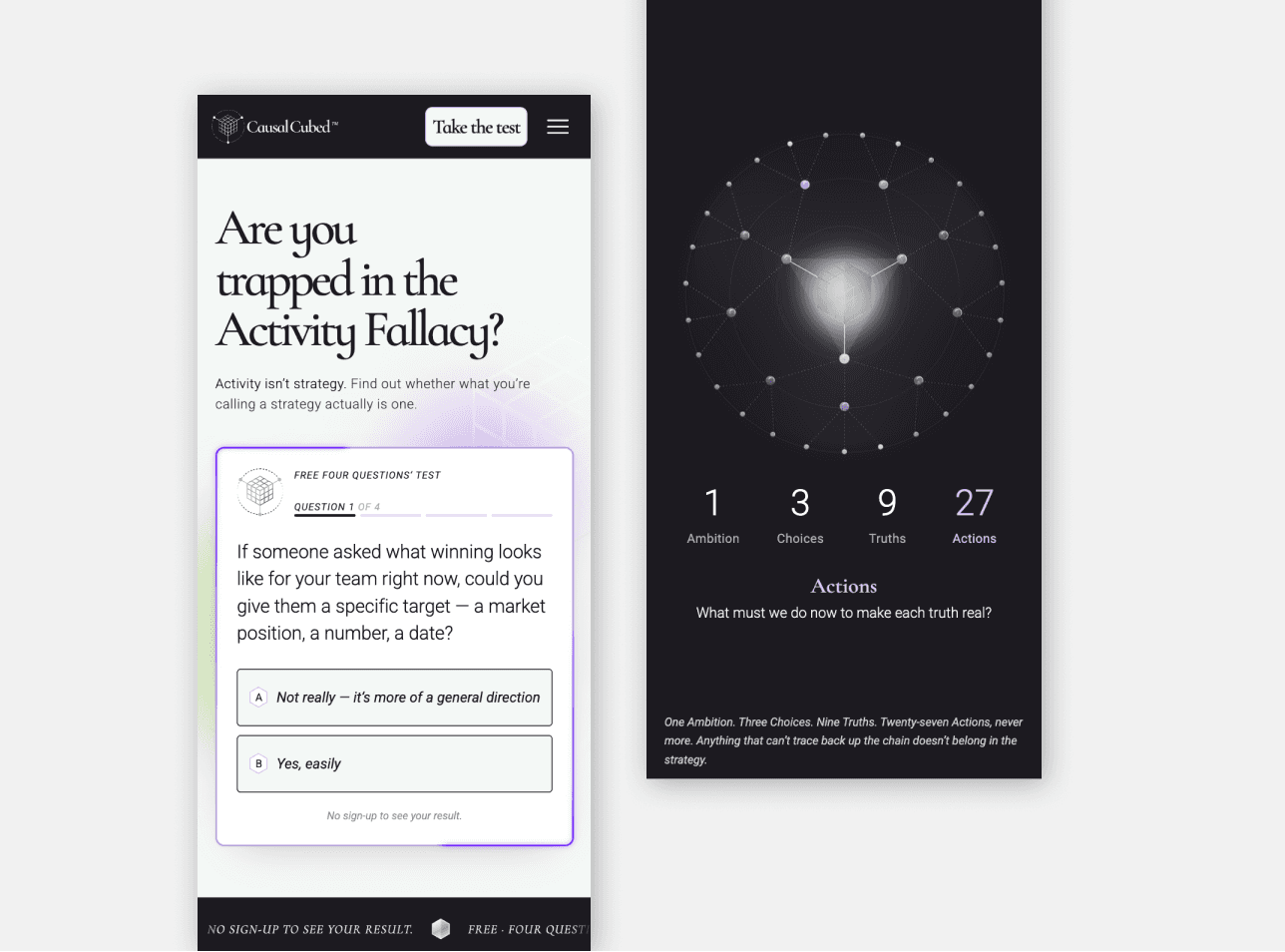 Mockup showing Causa Landing Page Mobile Screens