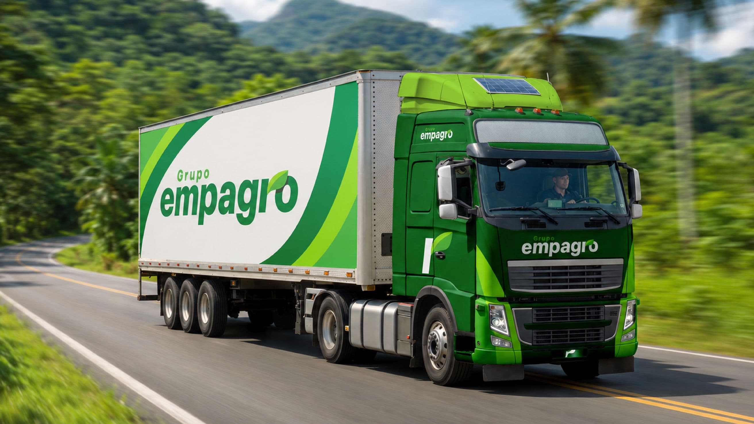 Grupo Empagro truck wrap with green graphics and the refreshed logo.