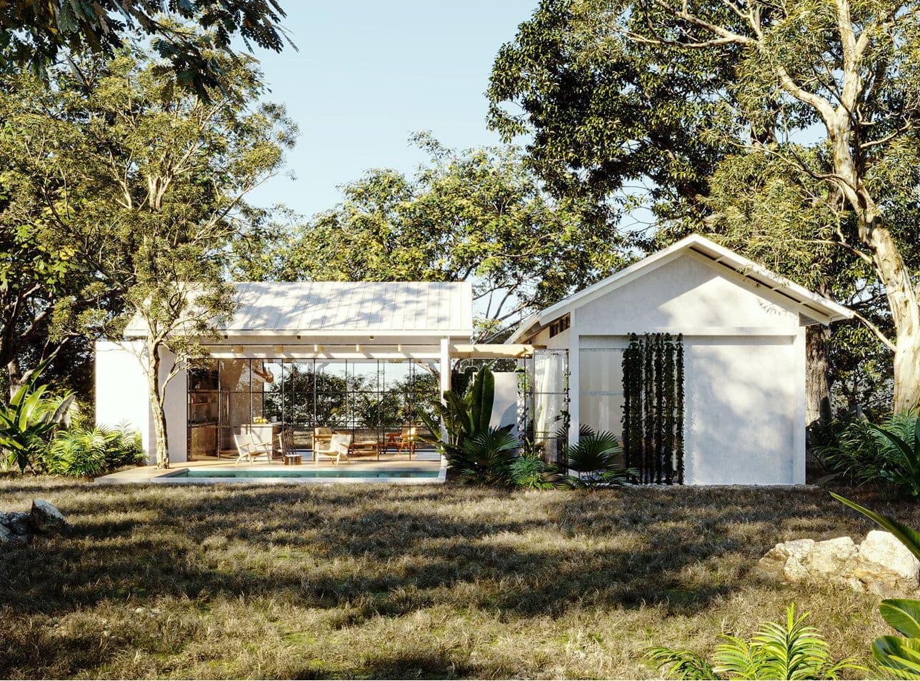 a white house surrounded by nature - design by Site