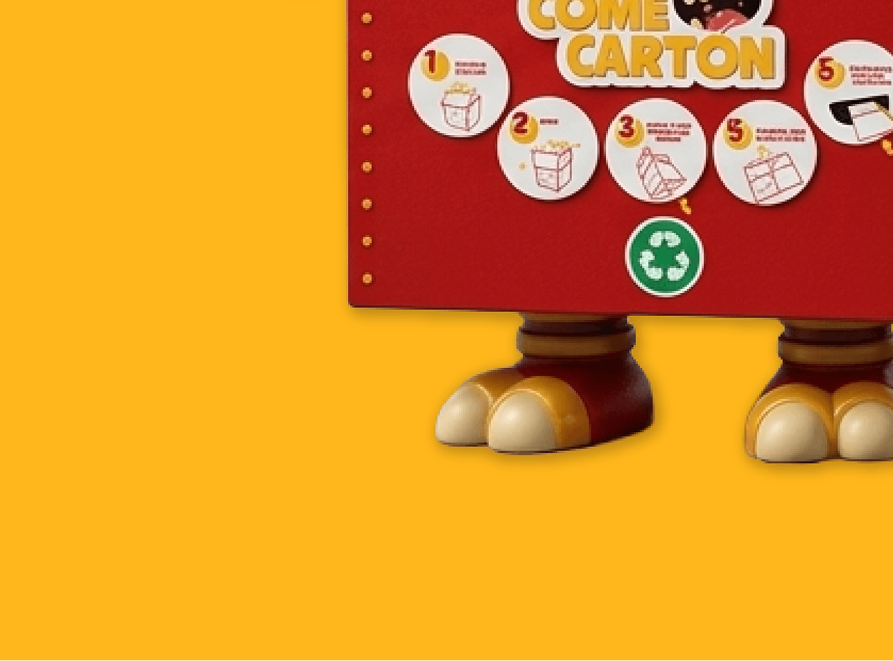Close-up of the mascot's packaging details