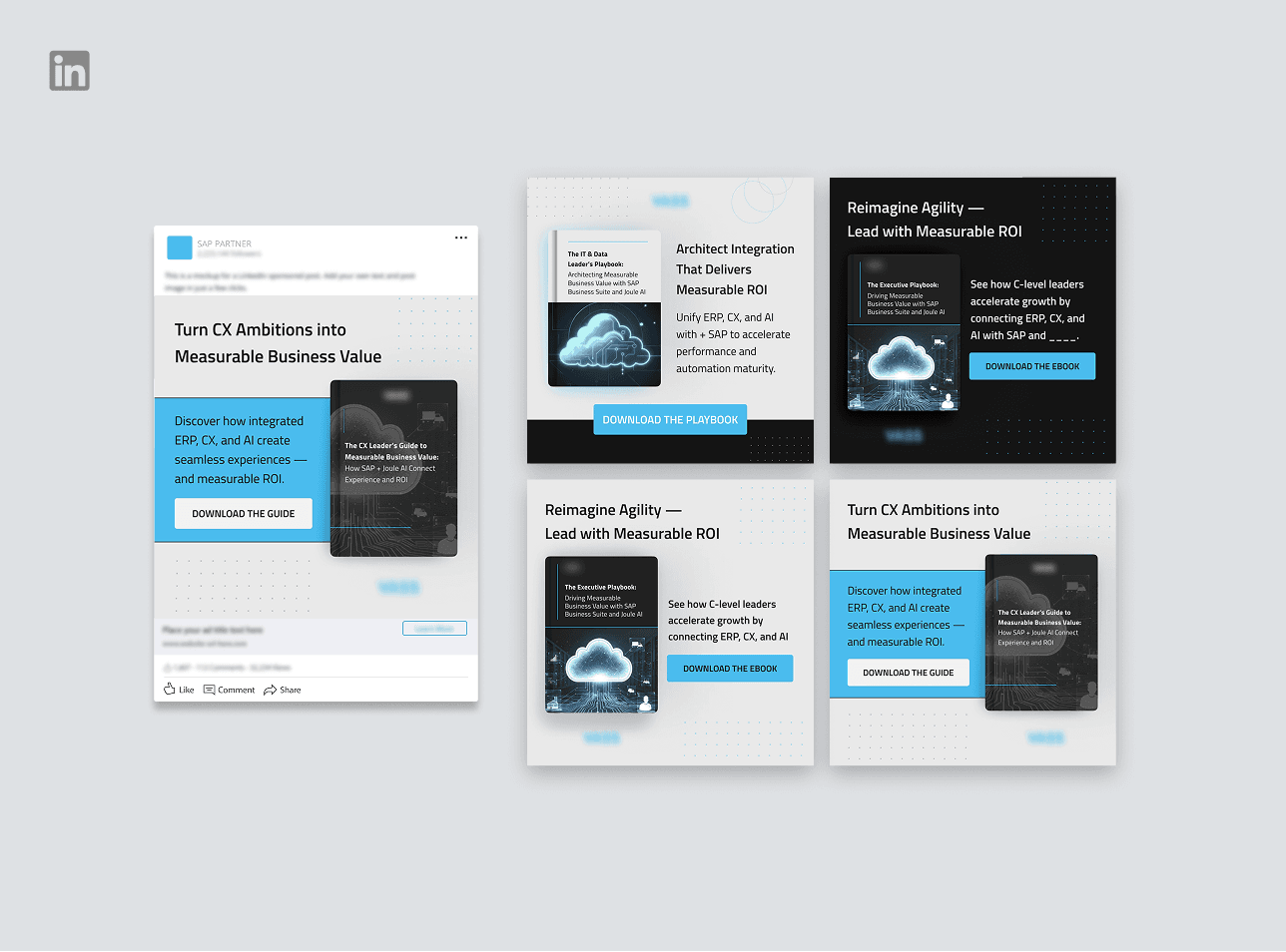 SAP ERP, CX, and AI LinkedIn advertising campaign