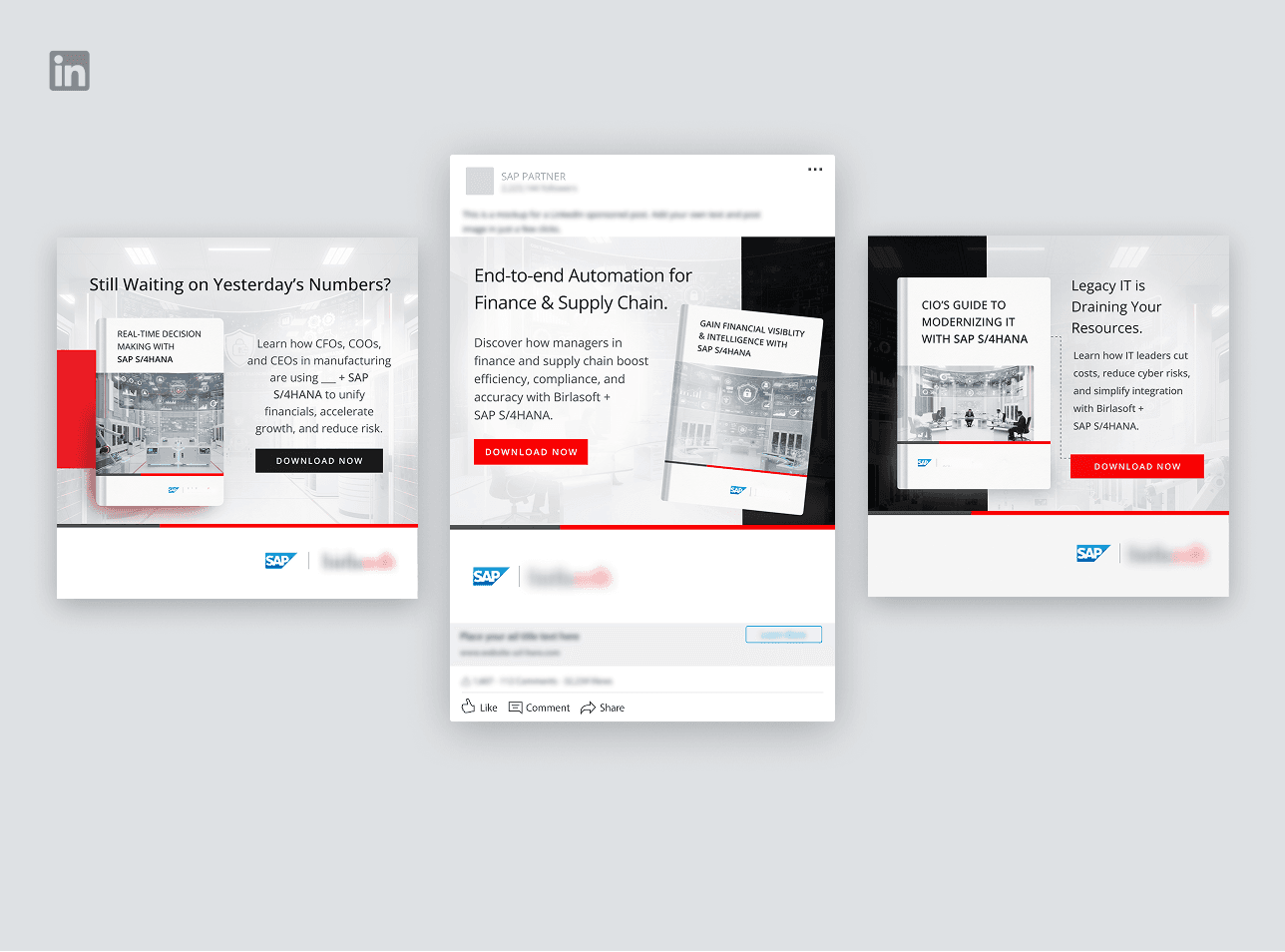 SAP S/4HANA digital transformation LinkedIn ad campaign