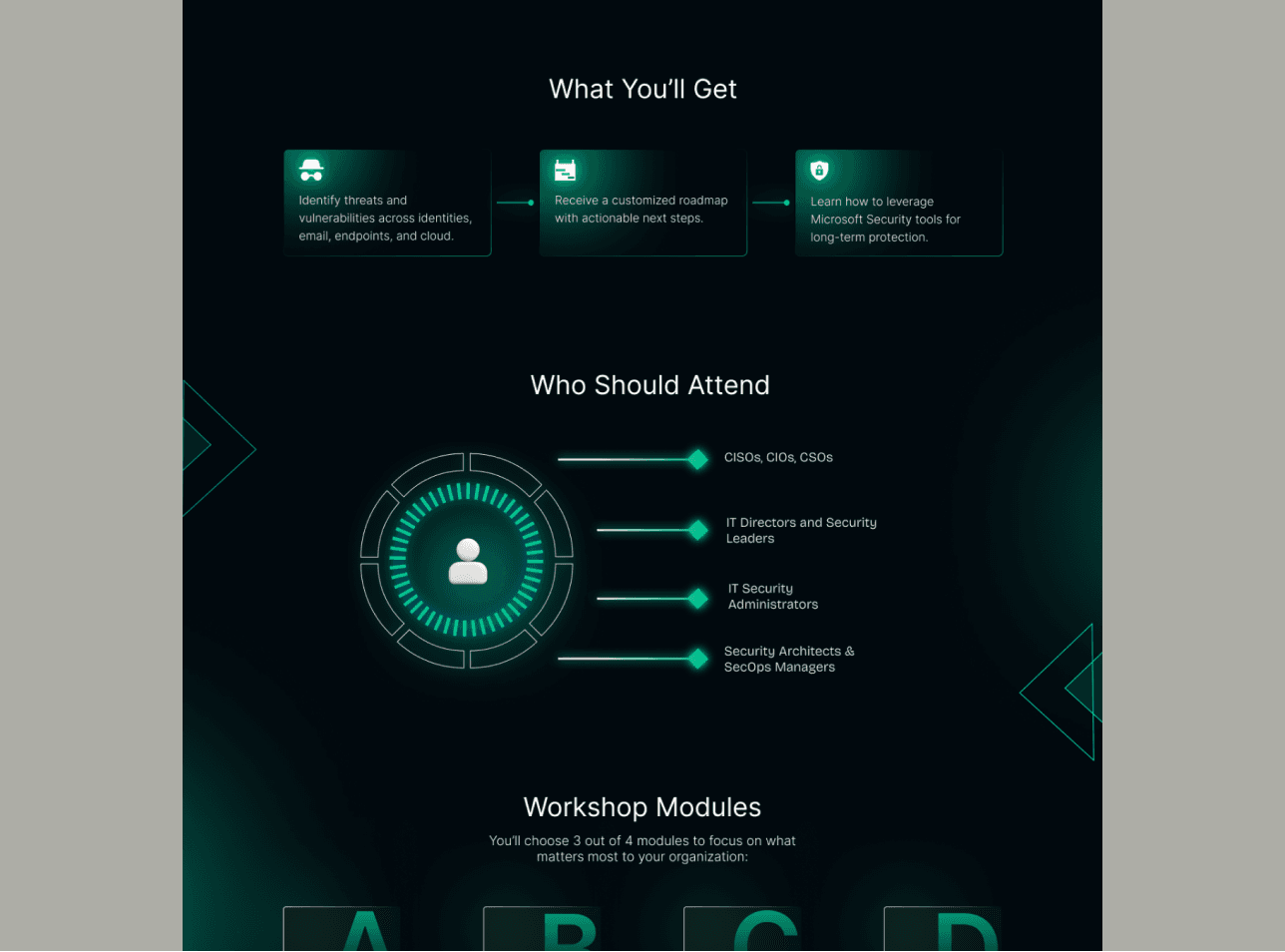 Mockup showing a Landing page of a MSFT Partner